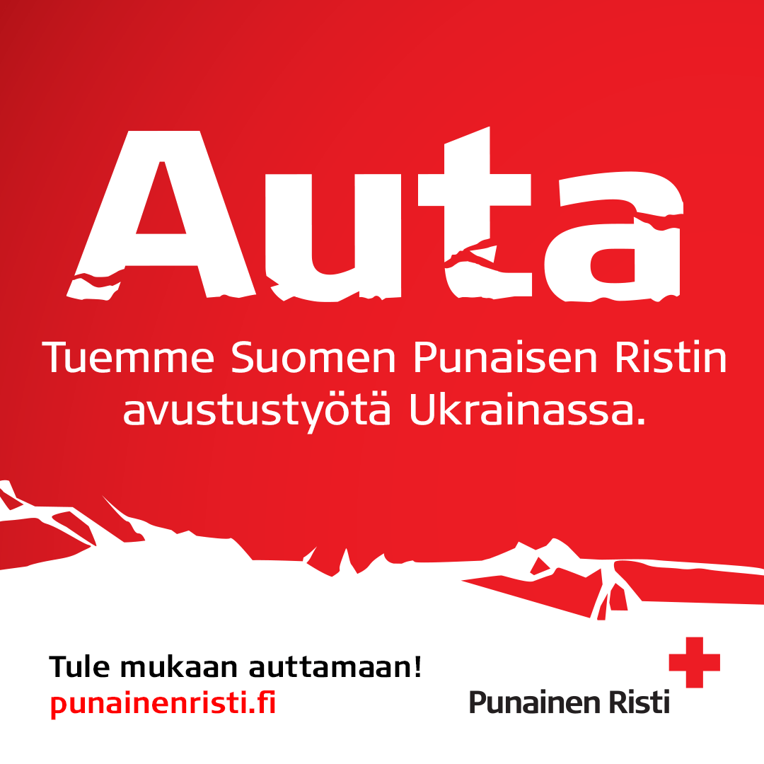 Tuemme Suomen Punaisen Ristin avustustyötä Ukrainassa.